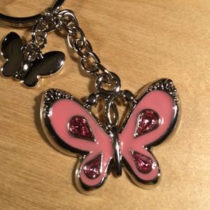 Pink Double Butterfly Glitz Key Charm CH216 – Retail Price Shown Below