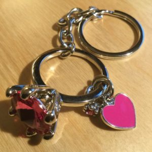 Two Rings and a Heart with Pink Crystals Glitz Key Charm CH226 – Retail Price Shown Below