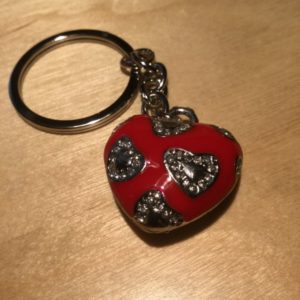 Red Heart with White Diamonds Glitz Key Charm CH209 – Retail Price Shown Below