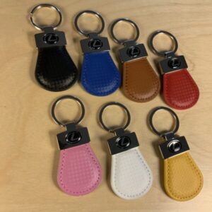 Shiny Chrome Silver w/ Leather Tear Drop Key Holder SL9000 $12.00