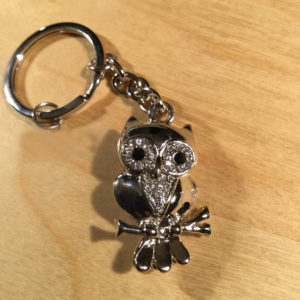 Owl with White Crystals Glitz Key Charm CH222 – Retail Price Shown Below